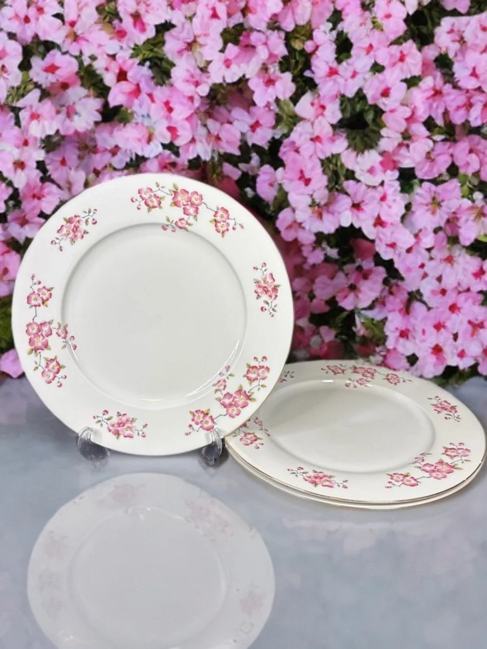 Ćmielów vintage porcelain dinner plate set of 3